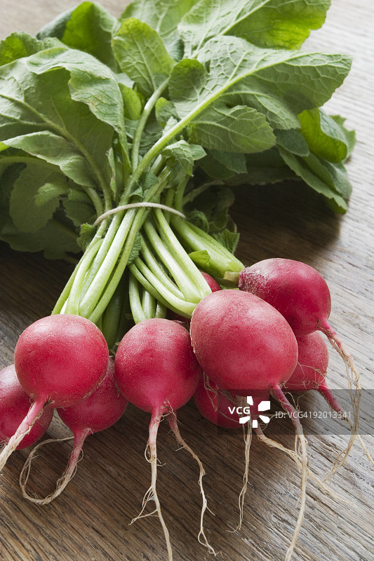 带绿茎的新鲜小萝卜图片素材