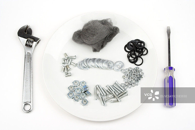 工具螺栓和其他硬件餐图片素材