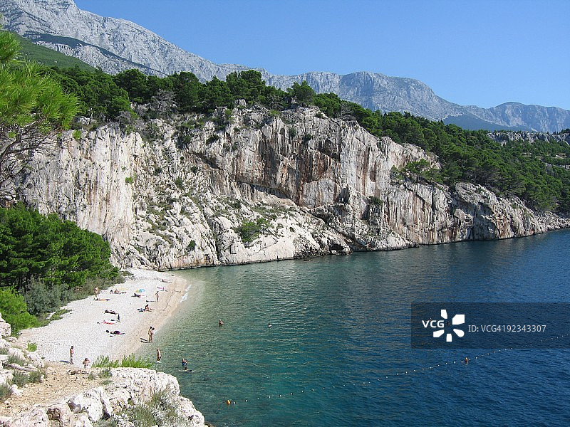 克罗地亚马卡尔斯卡努加尔海滩图片素材