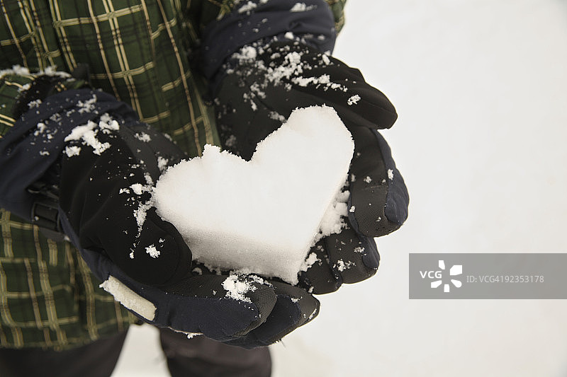 心形雪球图片素材