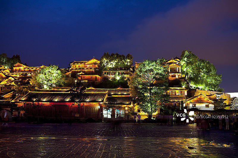 丽江夜景图片素材