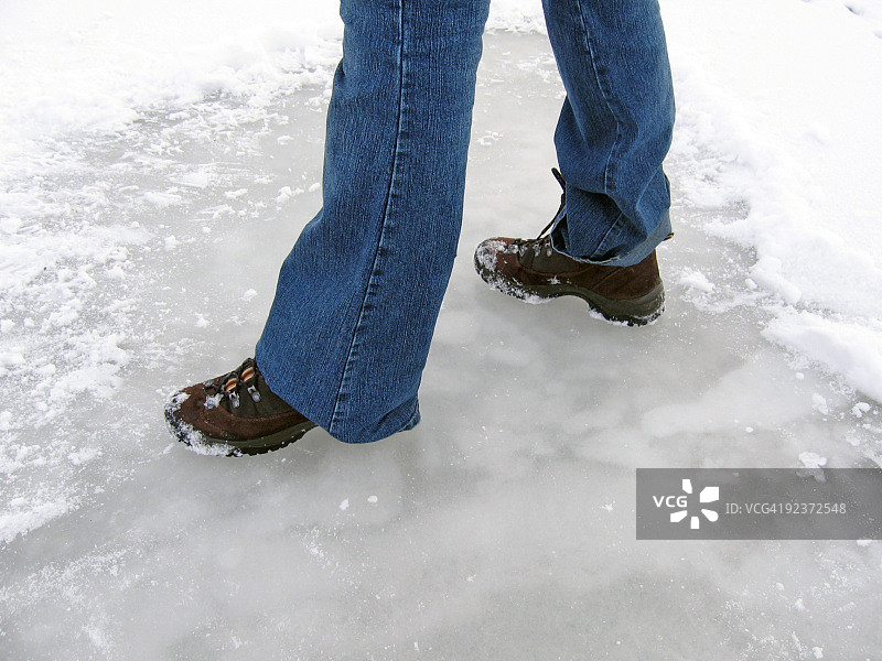 冰面上的脚图片素材