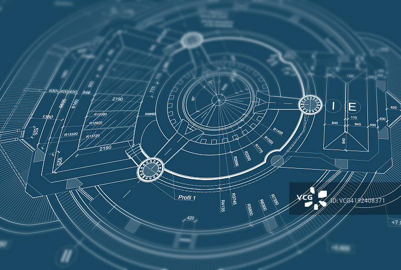 边缘模糊的蓝图特写图片素材