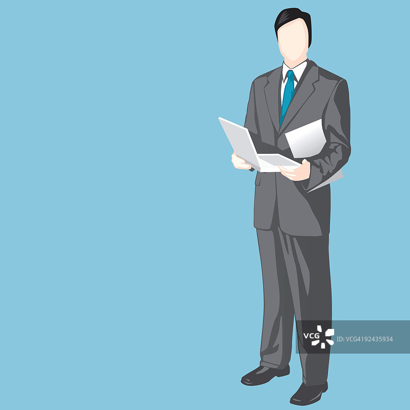 带着笔记本电脑的商人图片素材