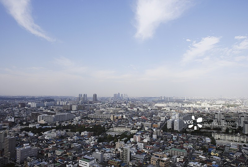 日本川崎高角度城市风光图片素材