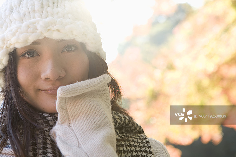 微笑的女孩。图片素材