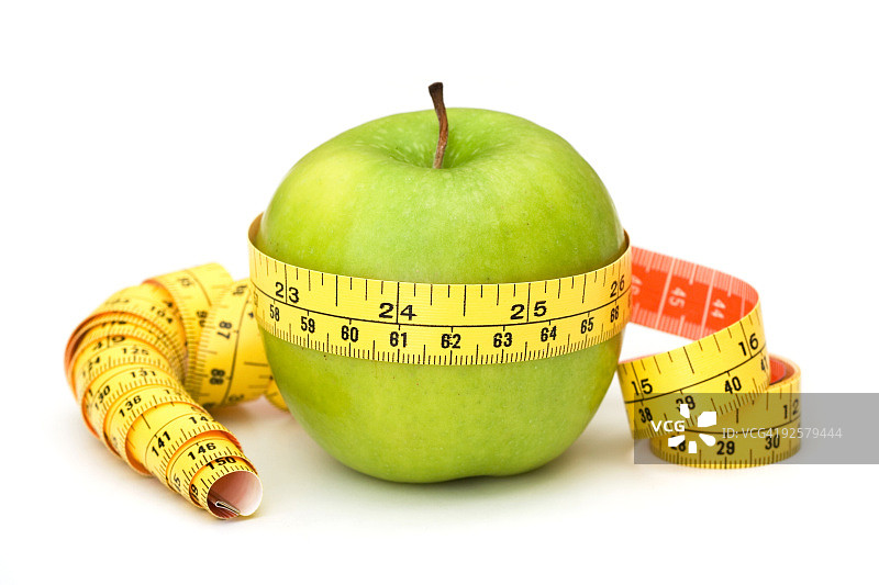 带苹果的卷尺图片素材