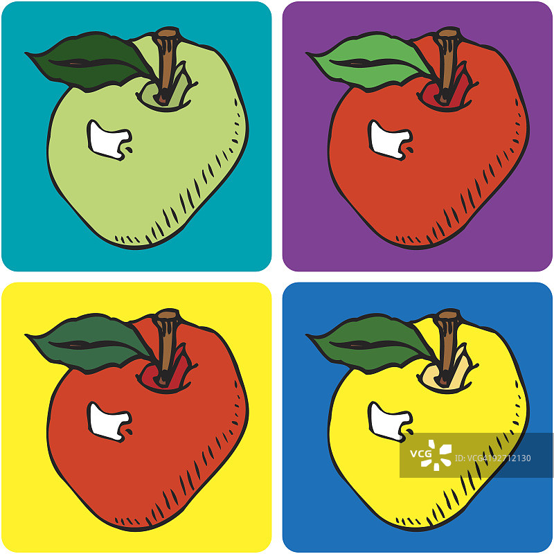 四个苹果杯垫（矢量图）图片素材