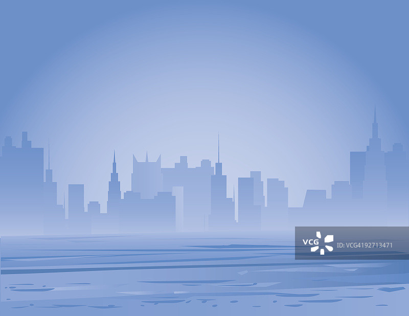 蓝色城市图片素材
