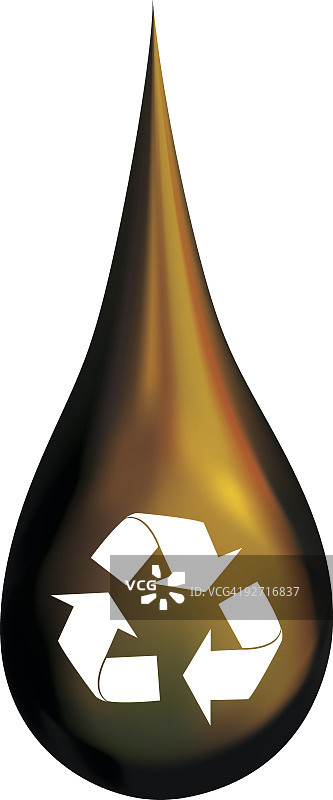 棕色油滴概念图中的回收白色箭头图片素材