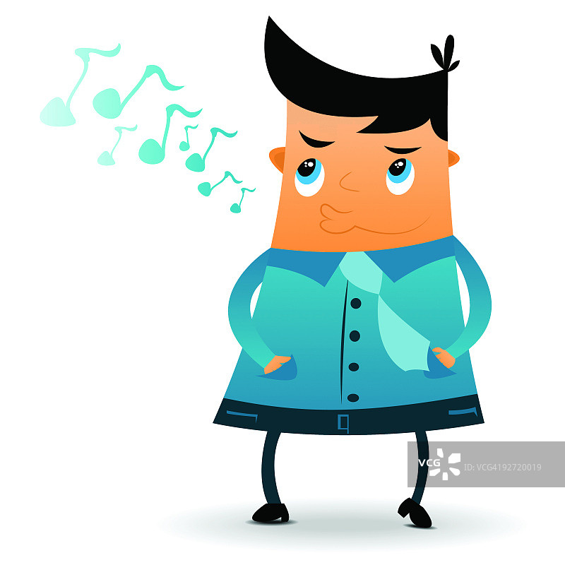 吹口哨的男孩 | 复古卡通合集图片素材