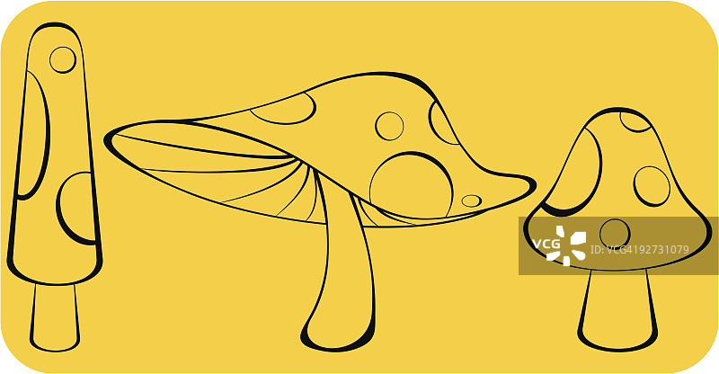 三只蘑菇套装图片素材