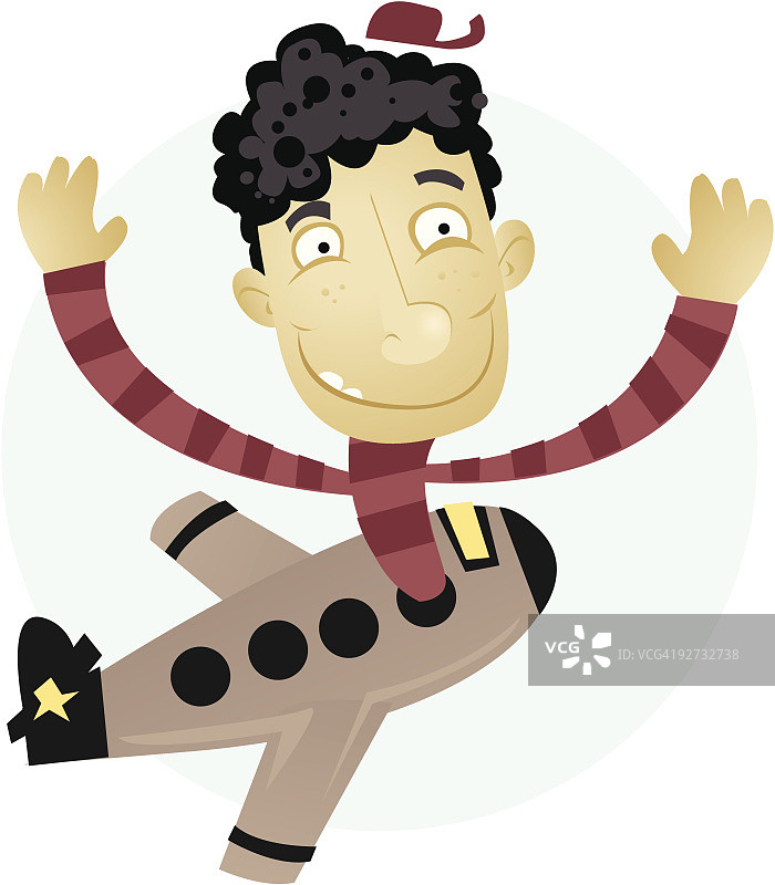 飞机上的男孩图片素材