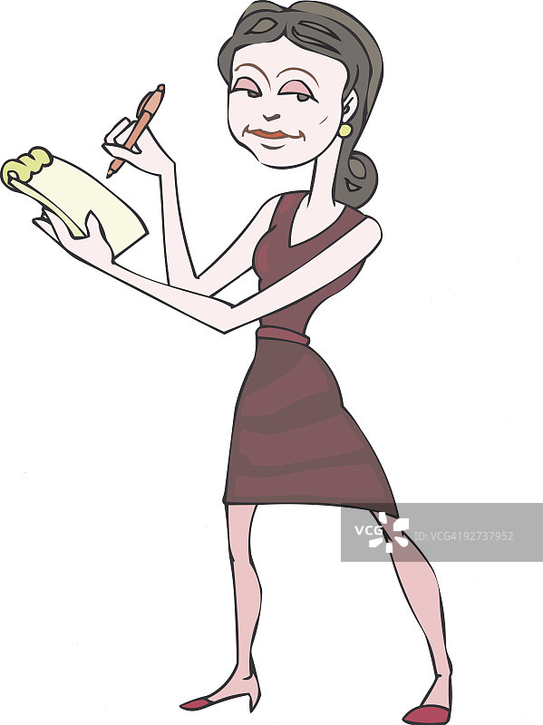 拿着记事本的女人图片素材