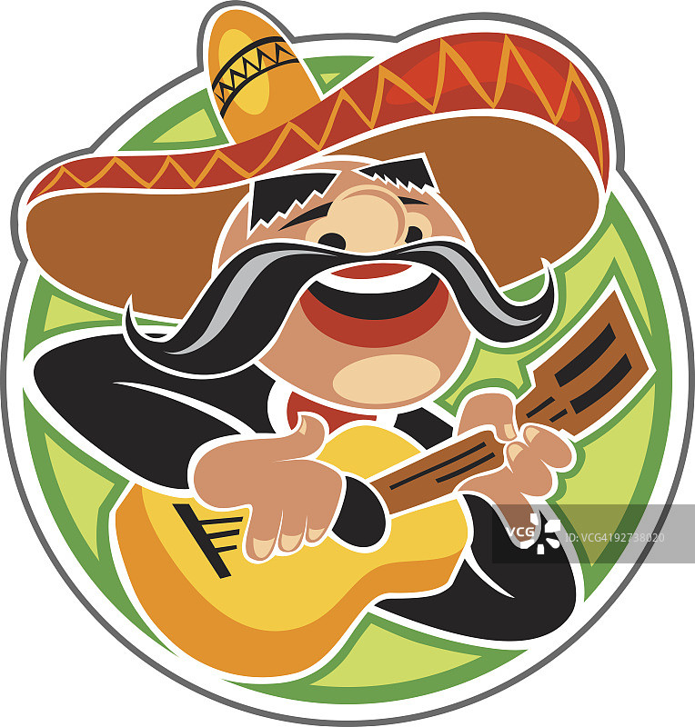 墨西哥流浪乐队唱歌和弹吉他图片素材