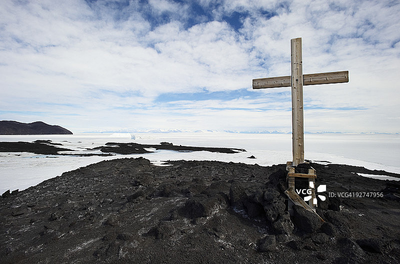 南极洲埃文斯角纪念十字架图片素材