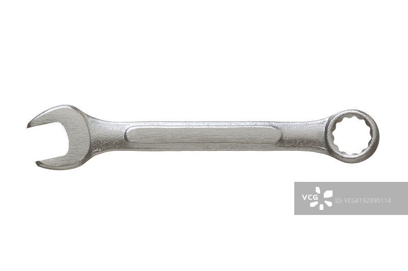 白色背景上的扳手特写图片素材