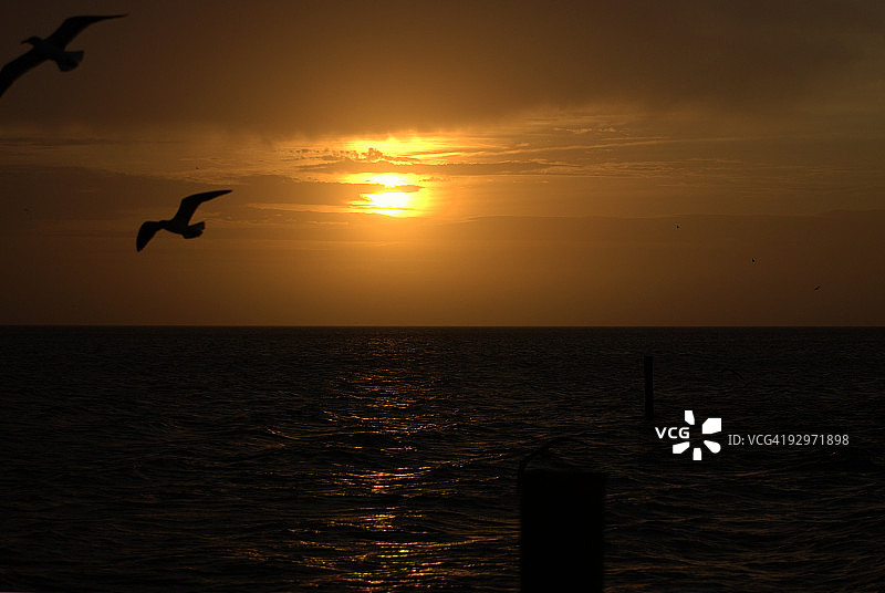 墨西哥湾冬季日落图片素材