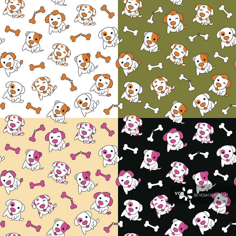 小狗无缝图案图片素材