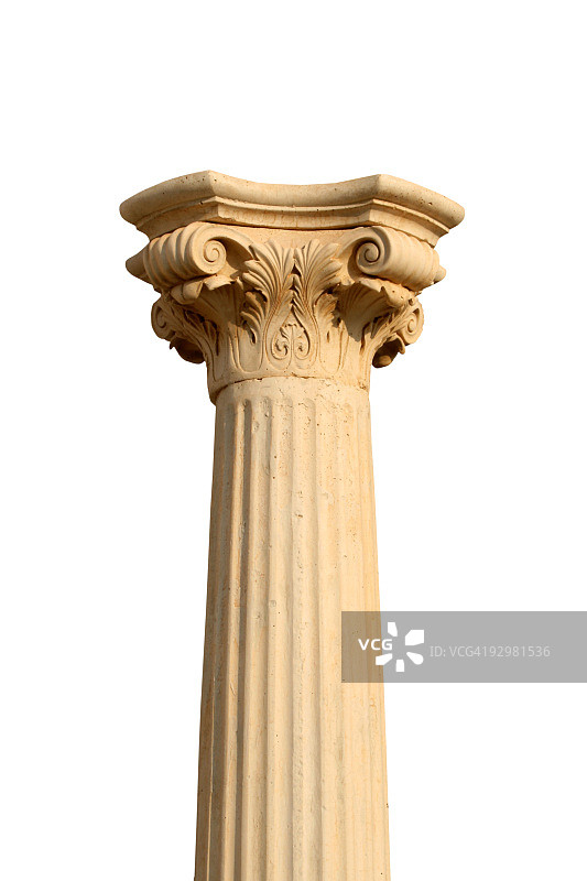 白色背景上的独立柱子图片素材