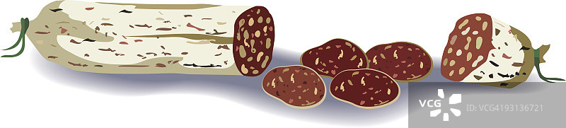 萨拉米香肠插画图片素材