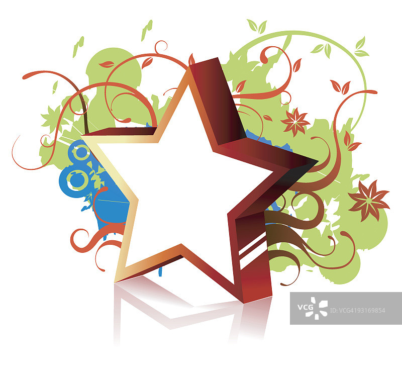 星形留白花卉设计图片素材