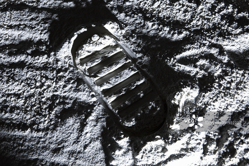 月球上的脚印图片素材