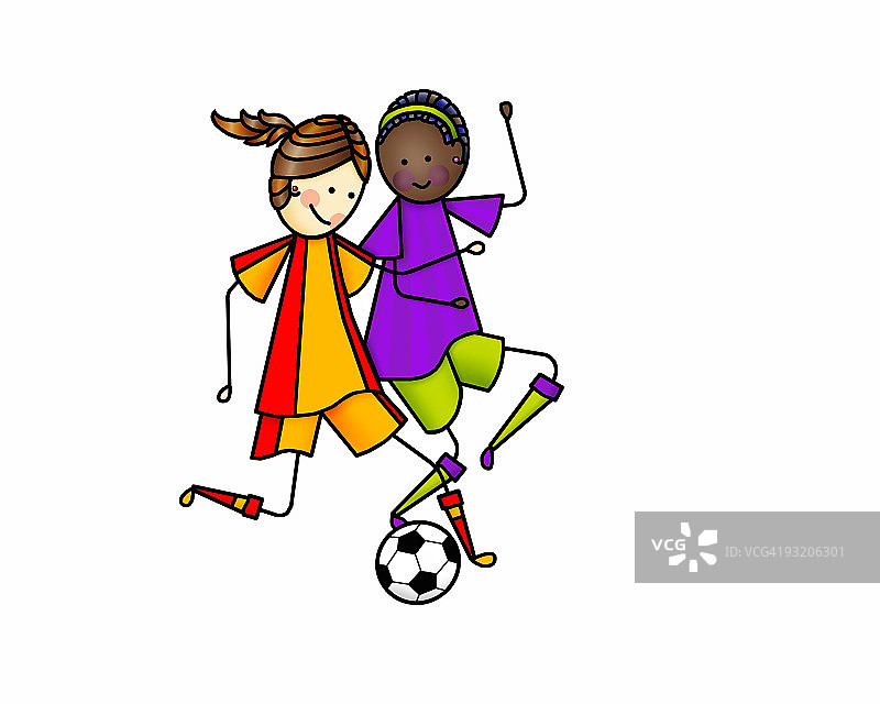踢足球的女孩图片素材