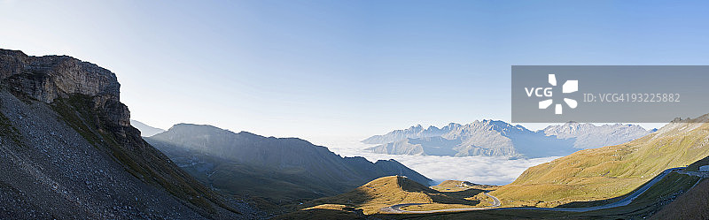 奥地利大格洛克纳高山公路全景图片素材
