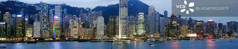 黄昏时分的天际线全景图片素材