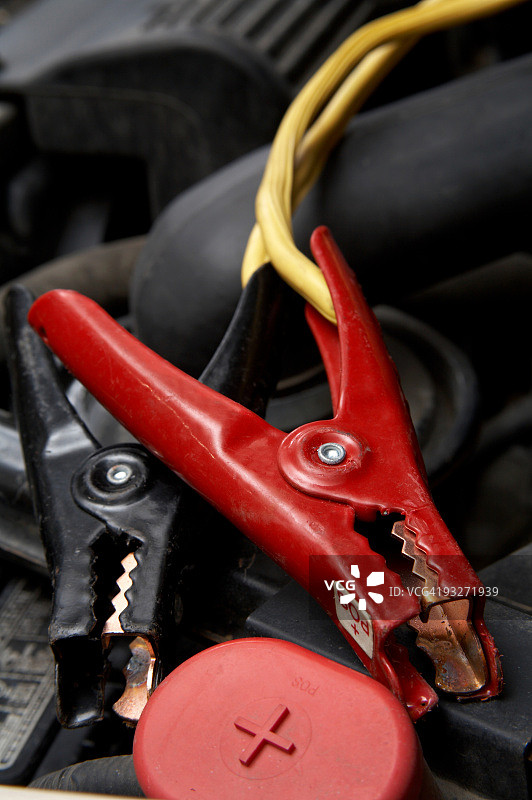 电池跨接启动电缆图片素材