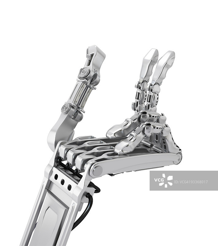 能够像人类一样运动的机械合成人手臂图片素材