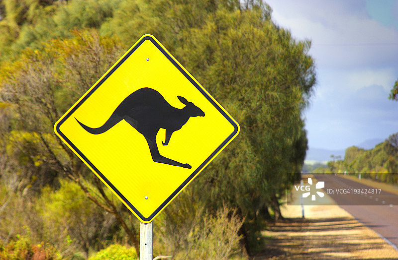 澳大利亚袋鼠路标图片素材