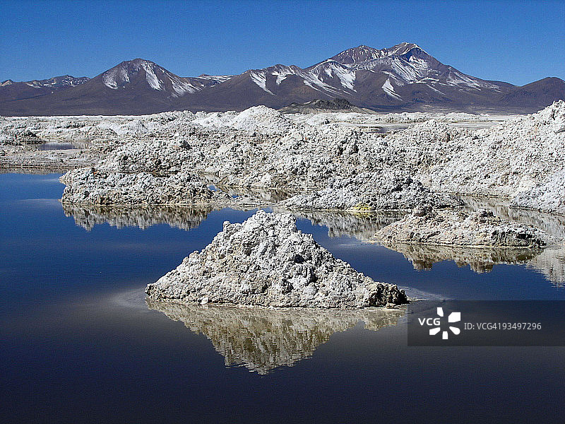 苏里雷盐湖国家纪念碑的蓝湖景色图片素材