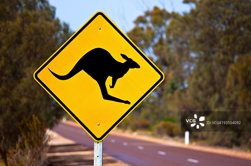 澳大利亚袋鼠警告标志图片素材