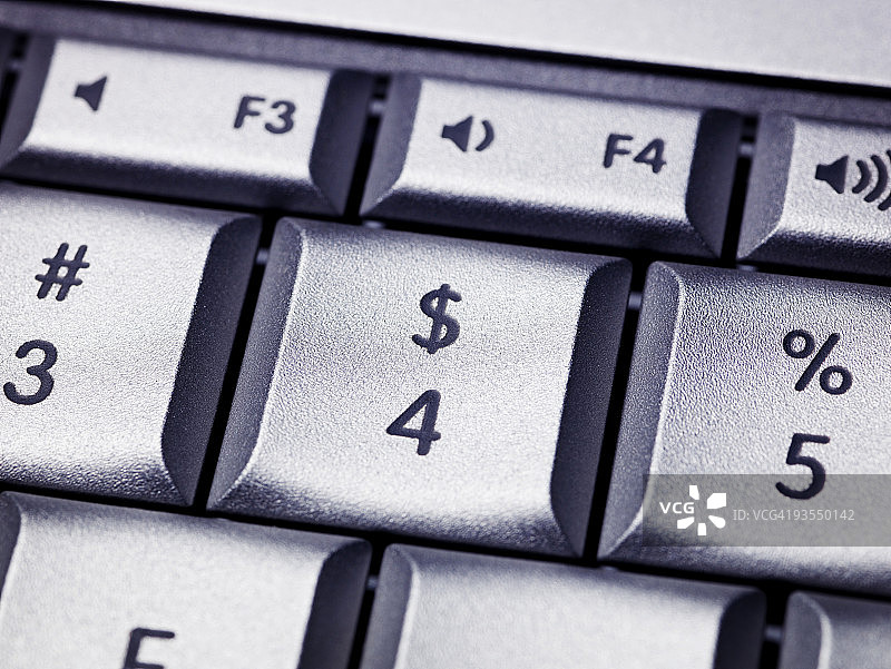 电脑键盘，美元键特写图片素材