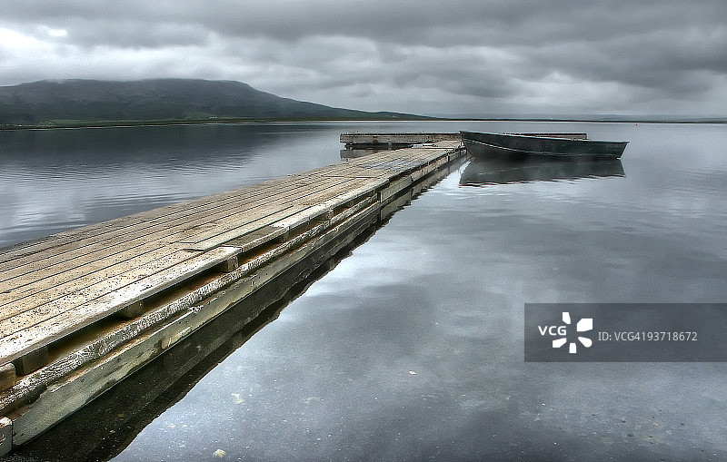 劳加加瓦特恩湖的火山温泉图片素材