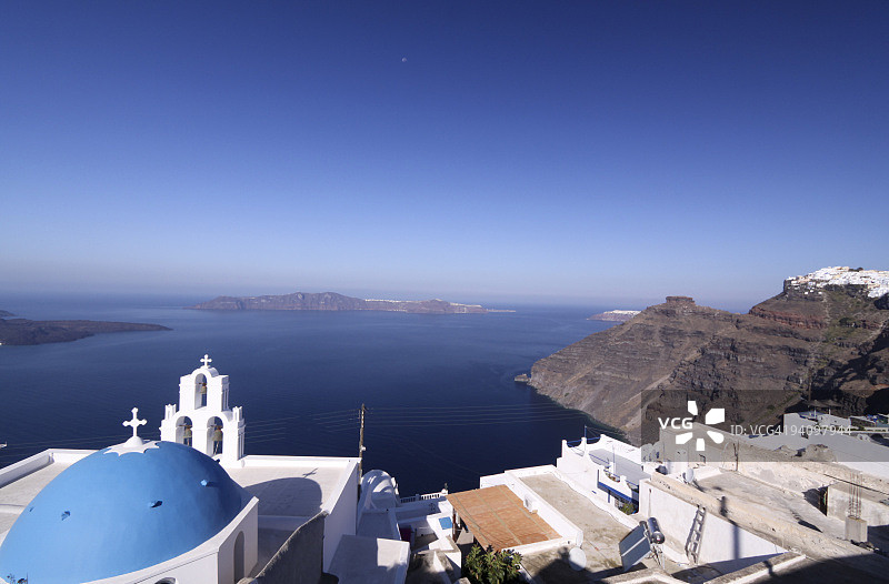 菲罗斯特法尼的阿吉奥斯塞奥多里教堂，圣托里尼岛，希腊图片素材