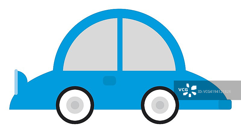 蓝色泡泡汽车数字插画图片素材