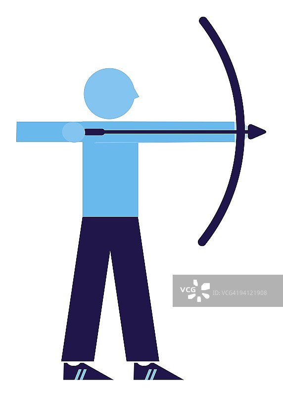 代表射手瞄准弓箭的数字插图图片素材