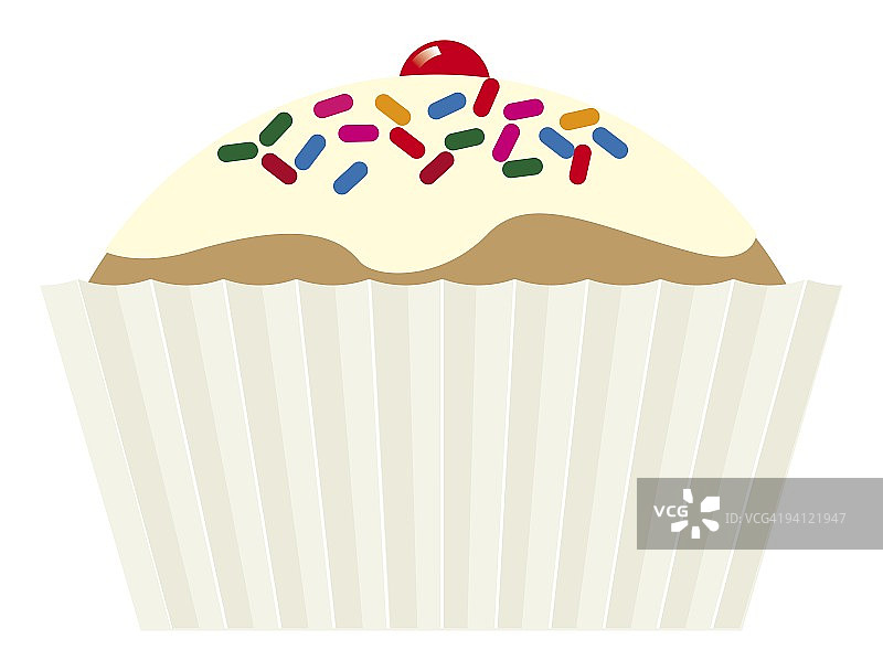 糖霜纸杯蛋糕数字插画图片素材