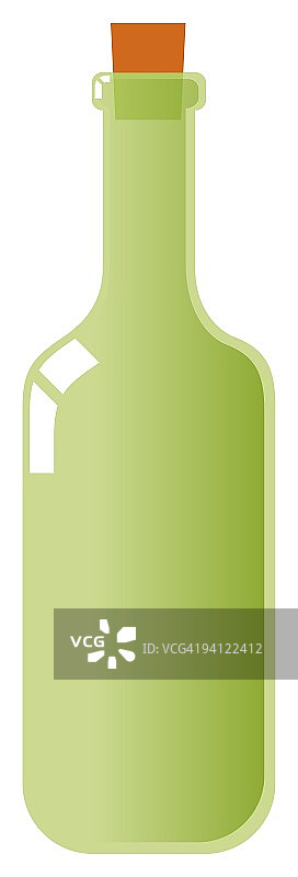 带软木塞的葡萄酒瓶数字插画图片素材