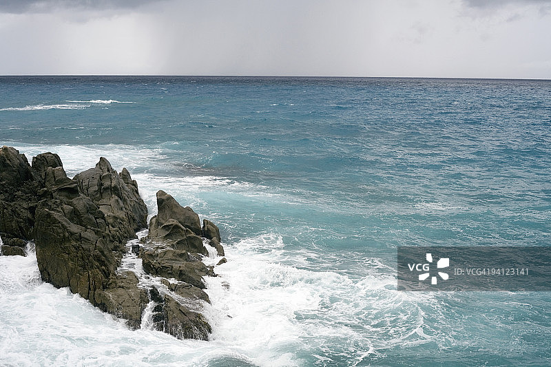 塞舌尔马埃岛海岸的热带暴风雨海洋图片素材