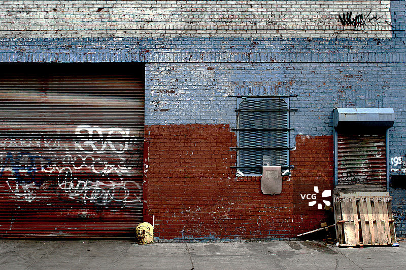 布鲁克林的破旧墙壁图片素材