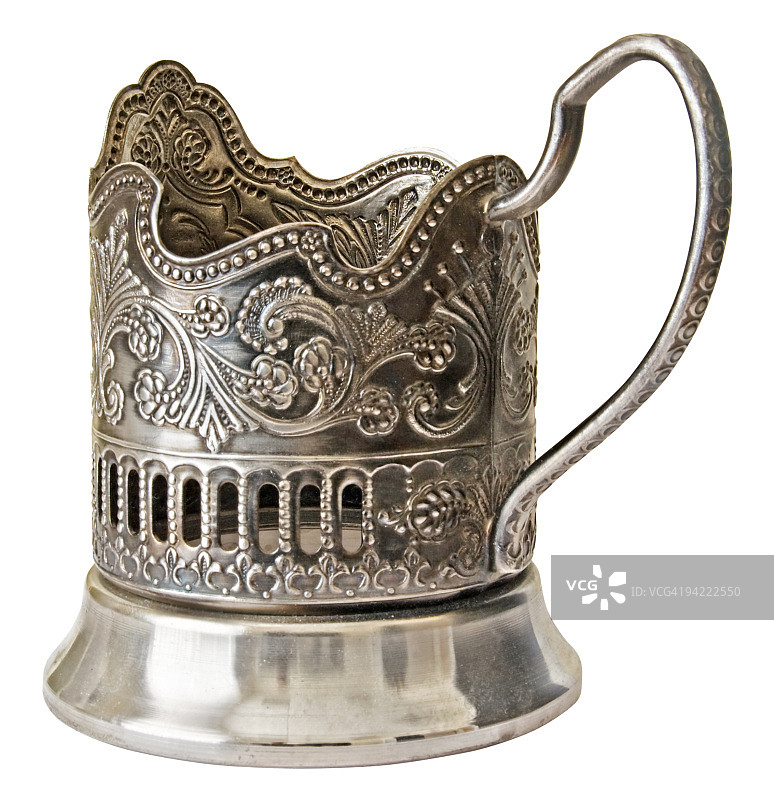 白色背景上的孤立茶杯架图片素材