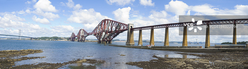 桥梁和河口全景图片素材