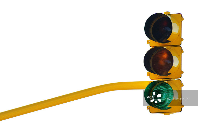 带有路径的绿色交通灯图片素材