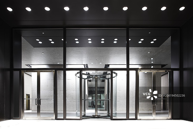 摩天大楼的旋转门图片素材