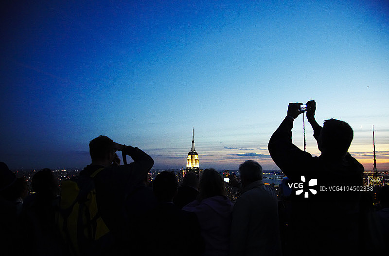 纽约市的游客身影图片素材