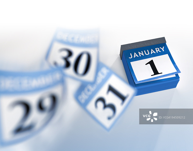 蓝色2016年新年日历图片素材
